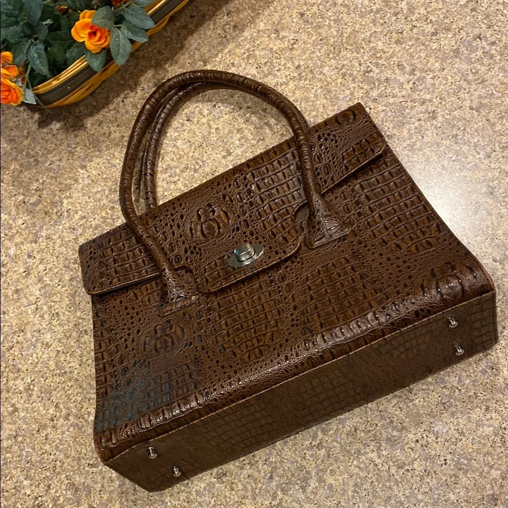 Diva Collection Brown Handbag with Two Handles bag - Picture 1 of 17